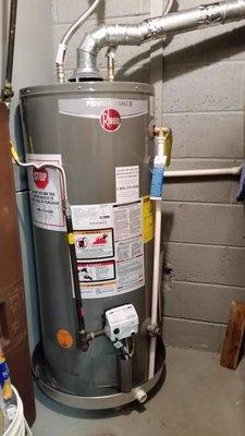 Residential hot water heater installation