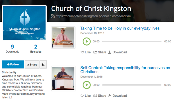 Listen to our sermons when you are on the go! https://churchofchristkingston.podbean.com/