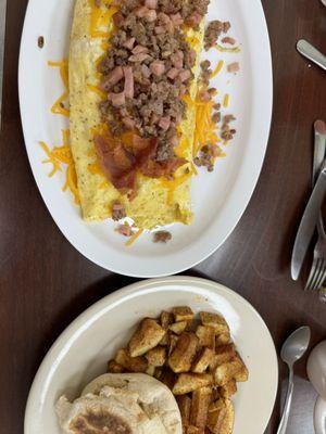 Meat lover omelette