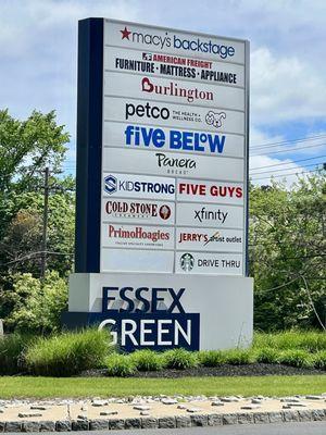 One of the Essex Green store signs from Prospect Ave. There are more businesses on the other side too.