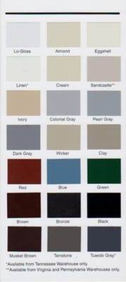 Gutter colors we install.