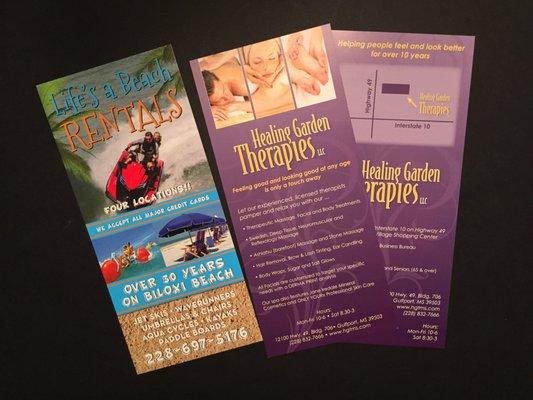 Rackcards and brochures