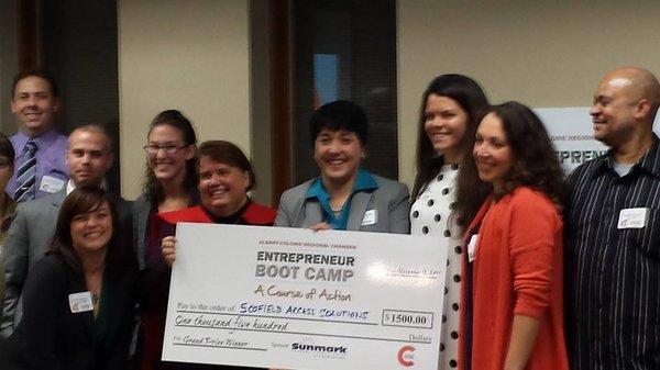 2014 1st Place Winner of the Boot Camp for Entrepreneurs class at the Capital Region Chamber of Commerce.