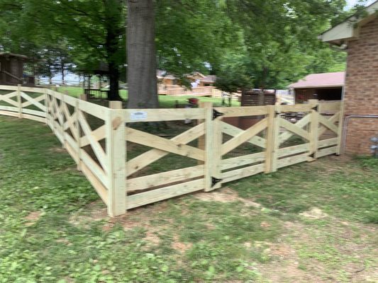 Cross buck farm fence