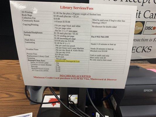 Library fees