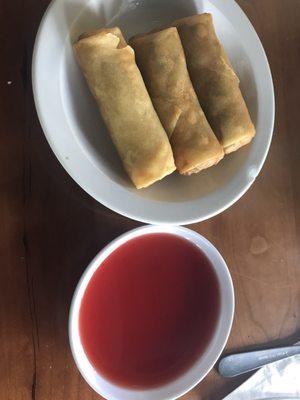 Free eggrolls with entree orders