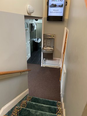 Stairs to bathroom and additional prayer area