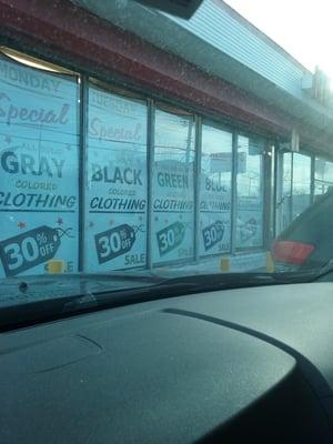 daily specials displayed in the window