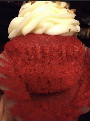 Red velvet cupcakes with cream cheese frosting