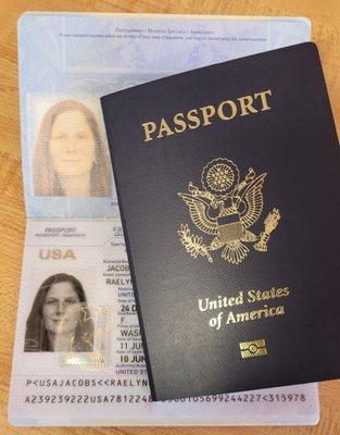 We offer passport services at our location.