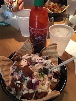 Falafel bowl with spicy tzatziki.....amazing!