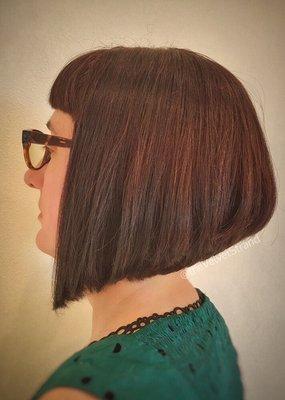 Suicide bangs topped off this pretty A-line bob