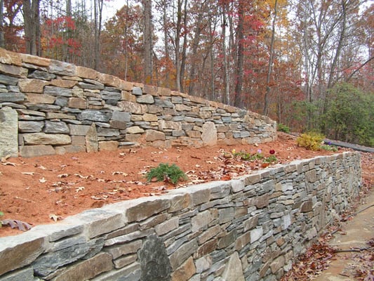 Stone retaining wall   Columbus NC