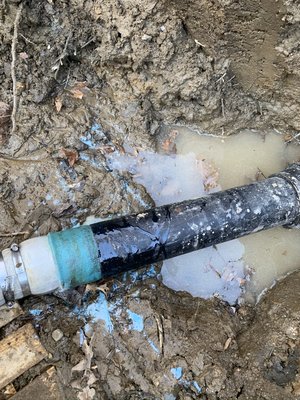 This picture is showing a relined sewer pipe