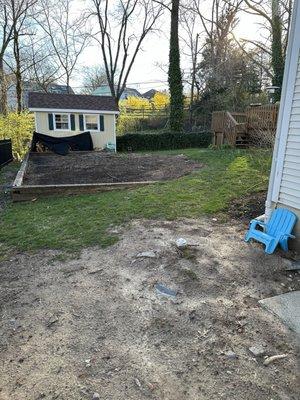 This was the before photo. You can see major mud pit from sewer line replacement.