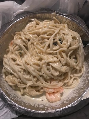 Fettuccine Alfredo with shrimp