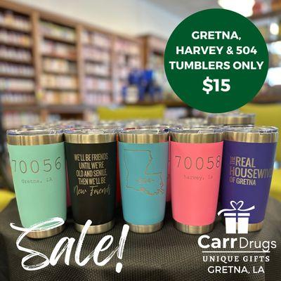 SALE: Gretna, Harvey & 504 Tumblers only $15!