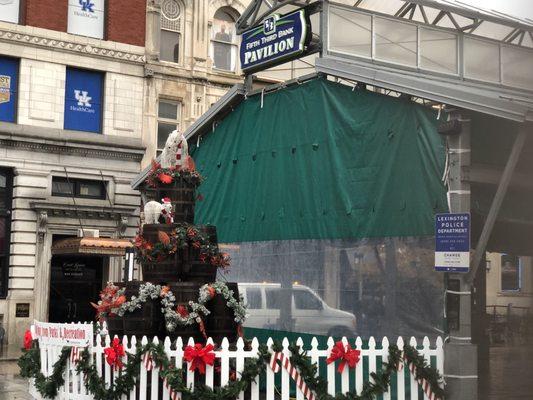 The Kentucky Christmas tree... made from bourbon barrels