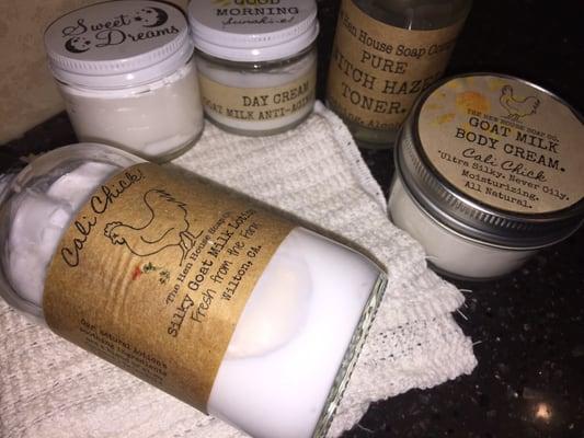 Part of my hen house collection. Cali chick body cream is my favorite.