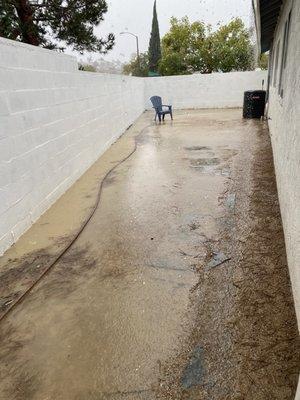 Improper installation created flooding they built wall without any drains and dg was not stabilized properly