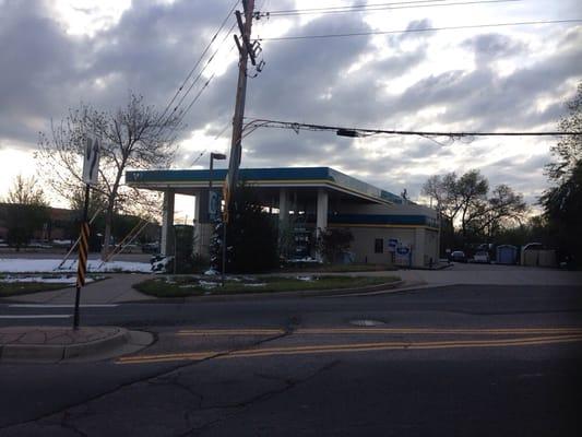 The Valero gas station across the street