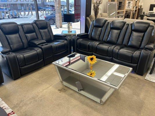 Black Power Sofa/Loveseat