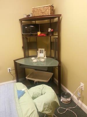 Shae's desk and massage table