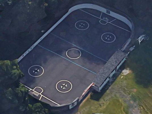 Aerial view of rink