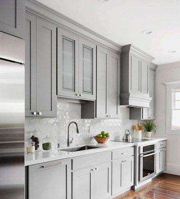 Gray Shaker Style Cabinet