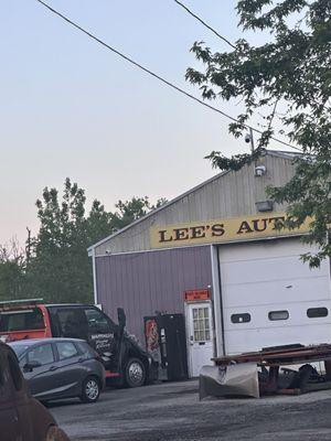 This shows Wappingers towing and recovery's truck at the shop