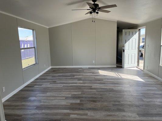 Soft gray flooring install