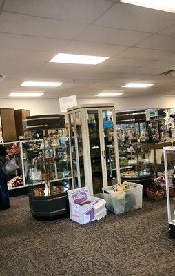 Cabinets filled with special items all reasonably priced as thrift!