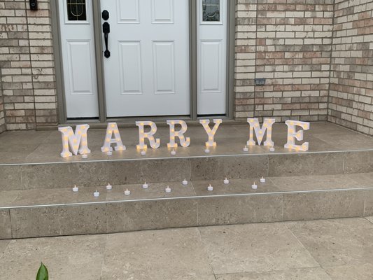 Marry Me Marquee Letters