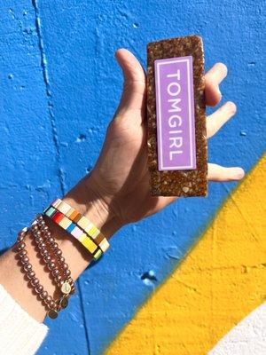 We make our own energy bars! This is our Jojo Bar and it stands for: The Joy of Journeying Outdoors! All organic & gluten-free