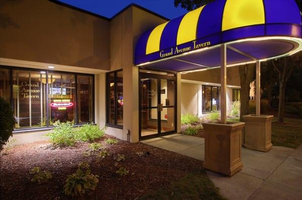 Tavern entrance at night