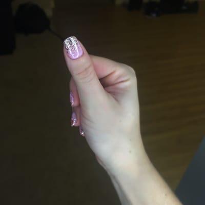 Icy pink nails for the holidays!