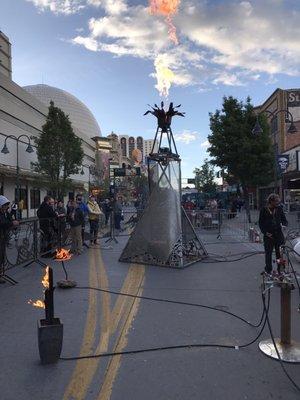 Fire breathing sculpture