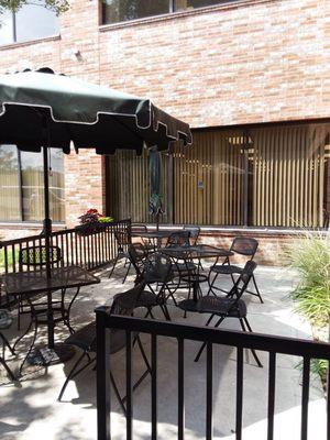 Spectrum Cafe offers comfortable outdoor patio seating!