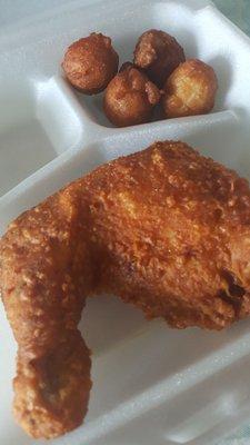 Fried chicken & hush puppies @k&w myrtle beach