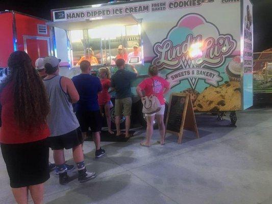 Lining up for our Signature Sundaes and Hand Dipped Ice cream! Located inside Bigfoot On The Strip!