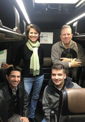 Neil A. Carousso and Seth Sackowitz enjoy a New York Sports Tour on November 9, 2019 with Kevin and Kathy O'Keefe of New York Sports Tours.