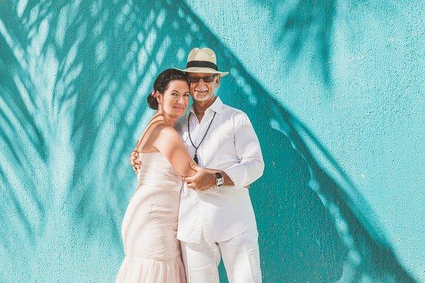 The loveliest couple before their Mayan Wedding Ceremony in Tulum, Mexico.