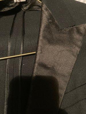 Condition of lapels post dry cleaning