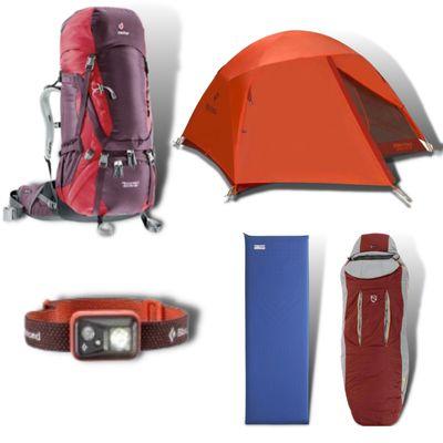 backpacking gear package rental for one