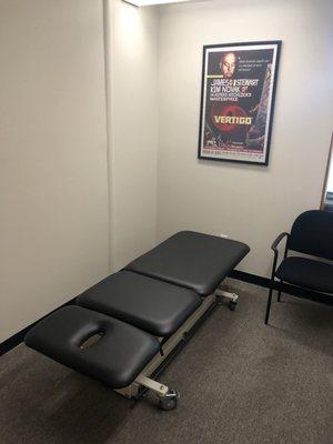 3 treatment rooms for vertigo, migraine related dizziness, cervicogenic dizziness, and manual therapy for orthopedic issues.