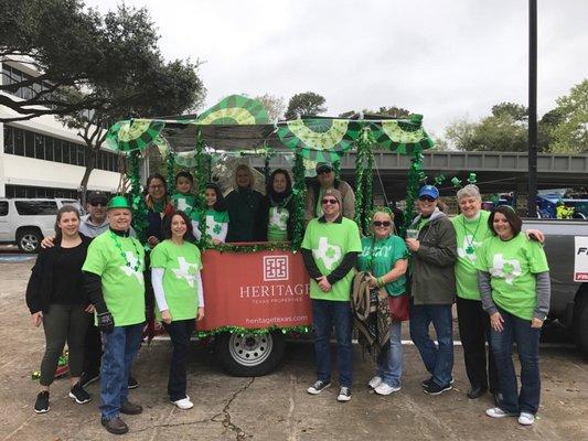 Getting ready for the St Patrick's Day Parade