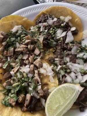 Suadero (left), barbacoa (right)