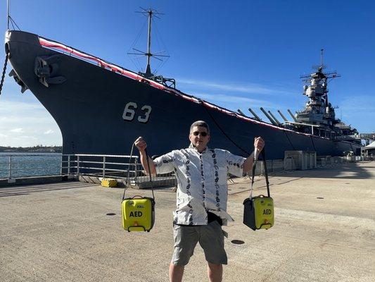 AED delivery to the USS Missouri.