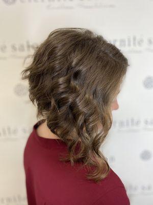 Curly dramatic cut