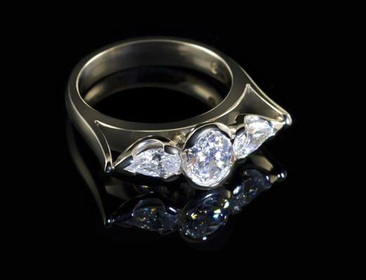 Custom made platinum engagement ring.